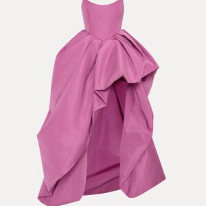 Faille Robe with Draped Skirt