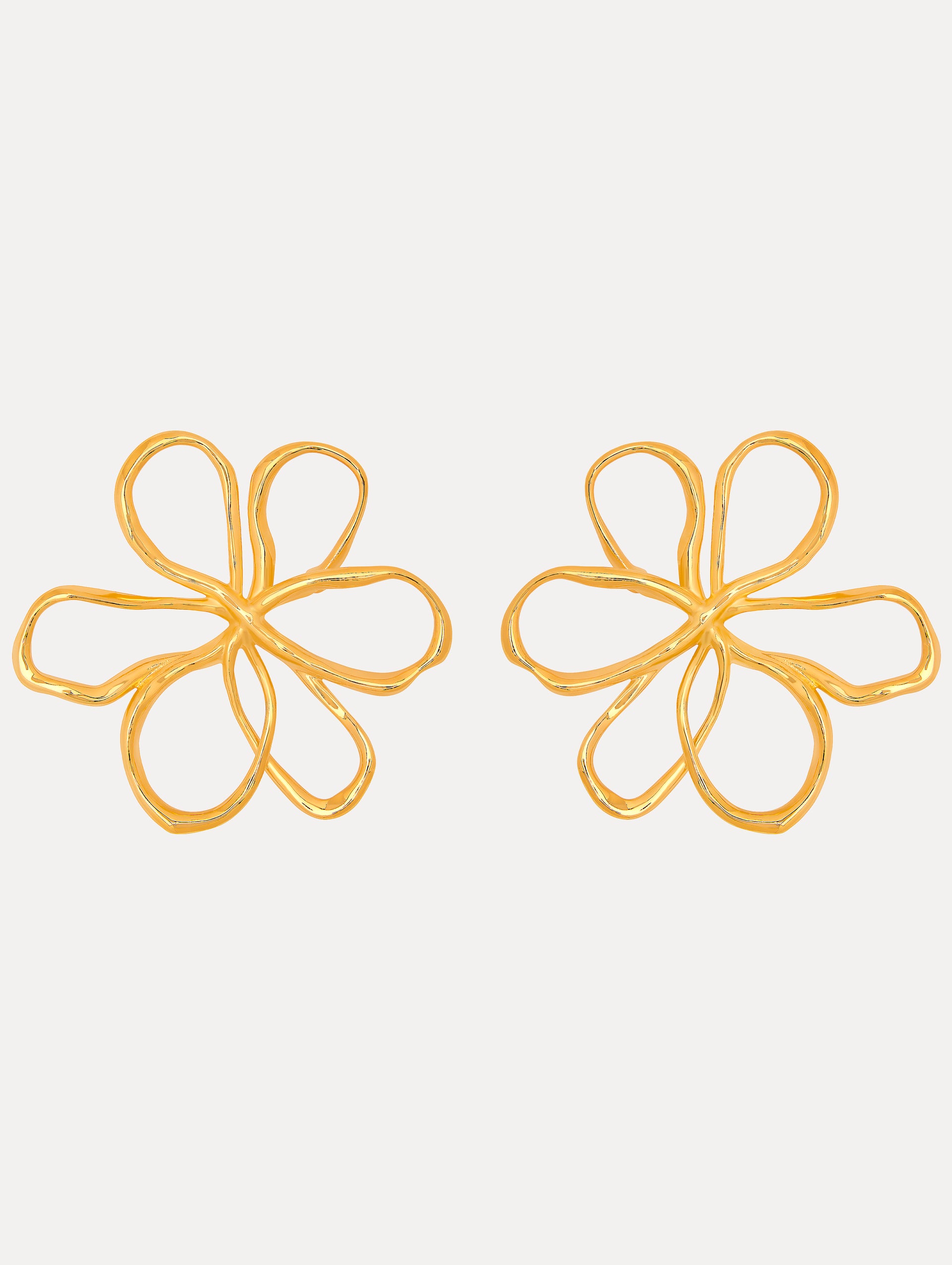 Outsized Flower Earrings with Thread Design